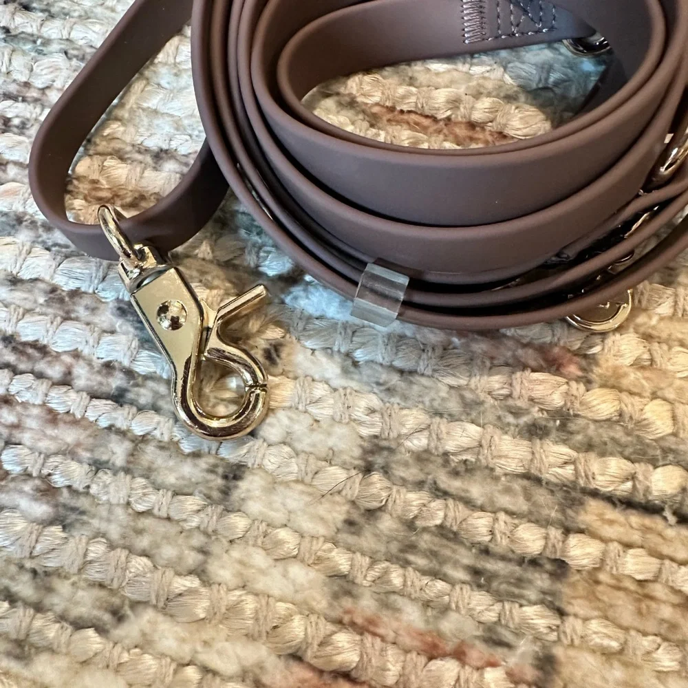 Sunny Tails Dog Harness + Leash Bundle Espresso Brown, Like New